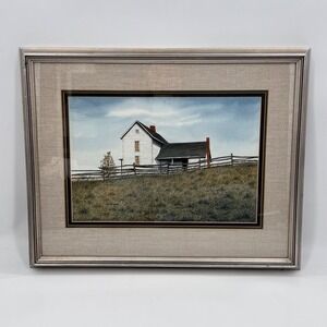 Cotton Ketchie Signed Original Watercolor Farmhouse Landscape American Rural